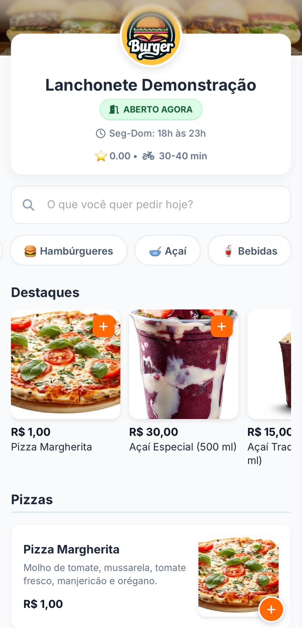 Cardápio digital no celular